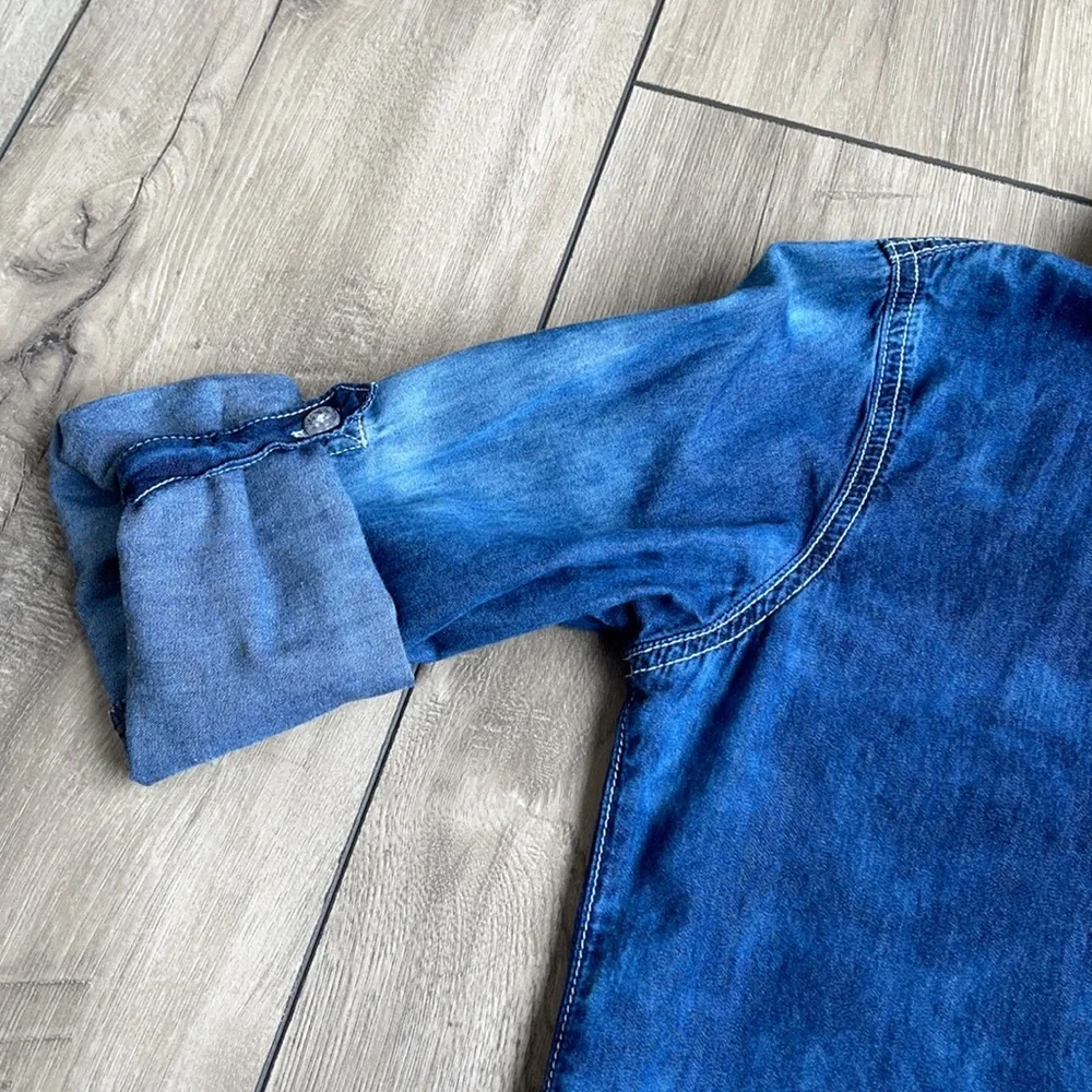 Justice Girl Denim Blouse Size 12